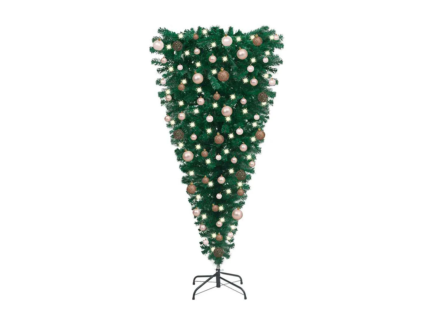 Árvore de Natal artificial invertida com luzes LED/bolas 180 cm