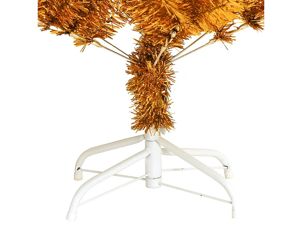 Árvore de Natal artificial com suporte 150 cm PET dourado