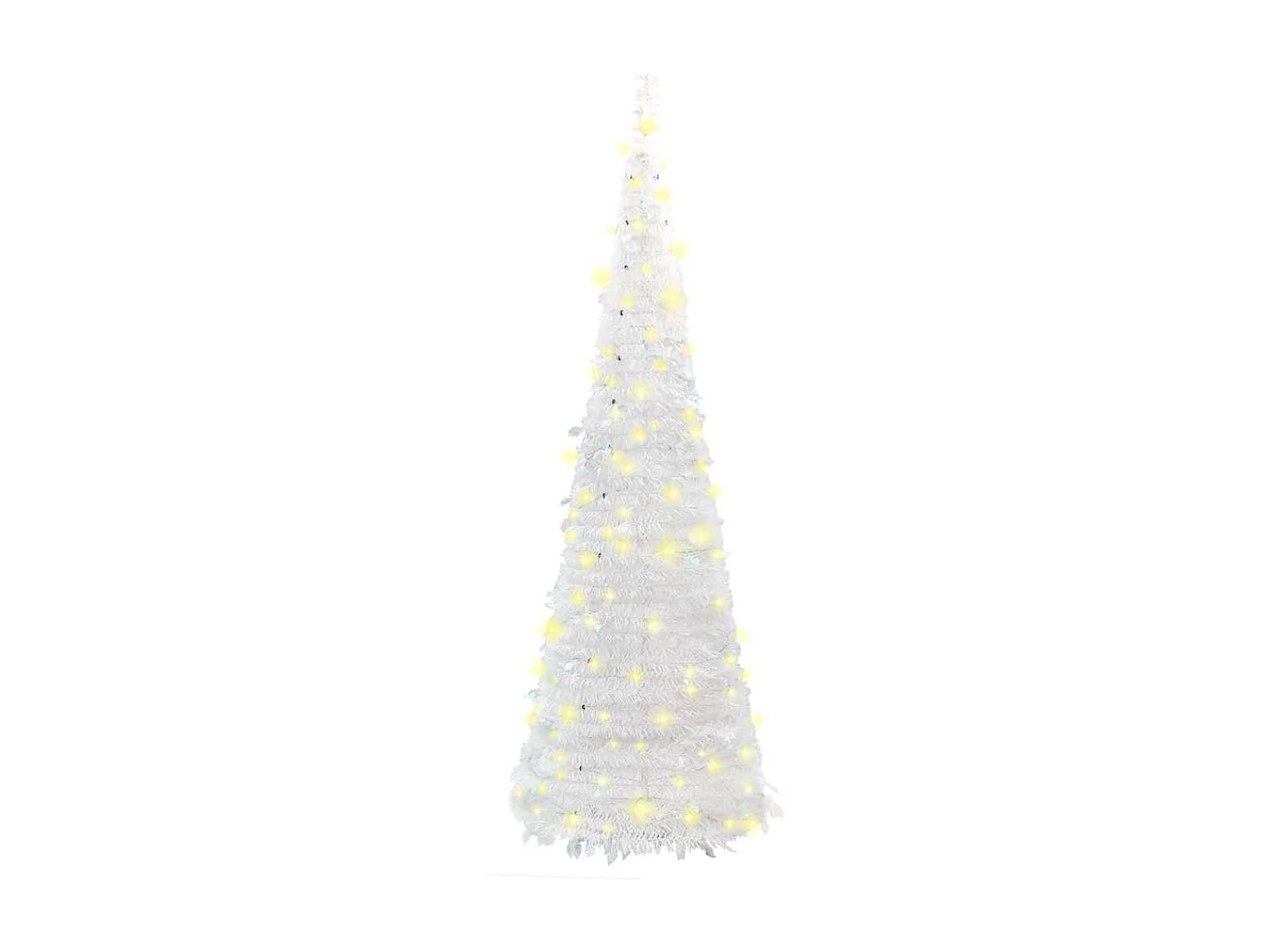 Sapin de Noël artificiel escamotable 100 LED blanc 150 cm