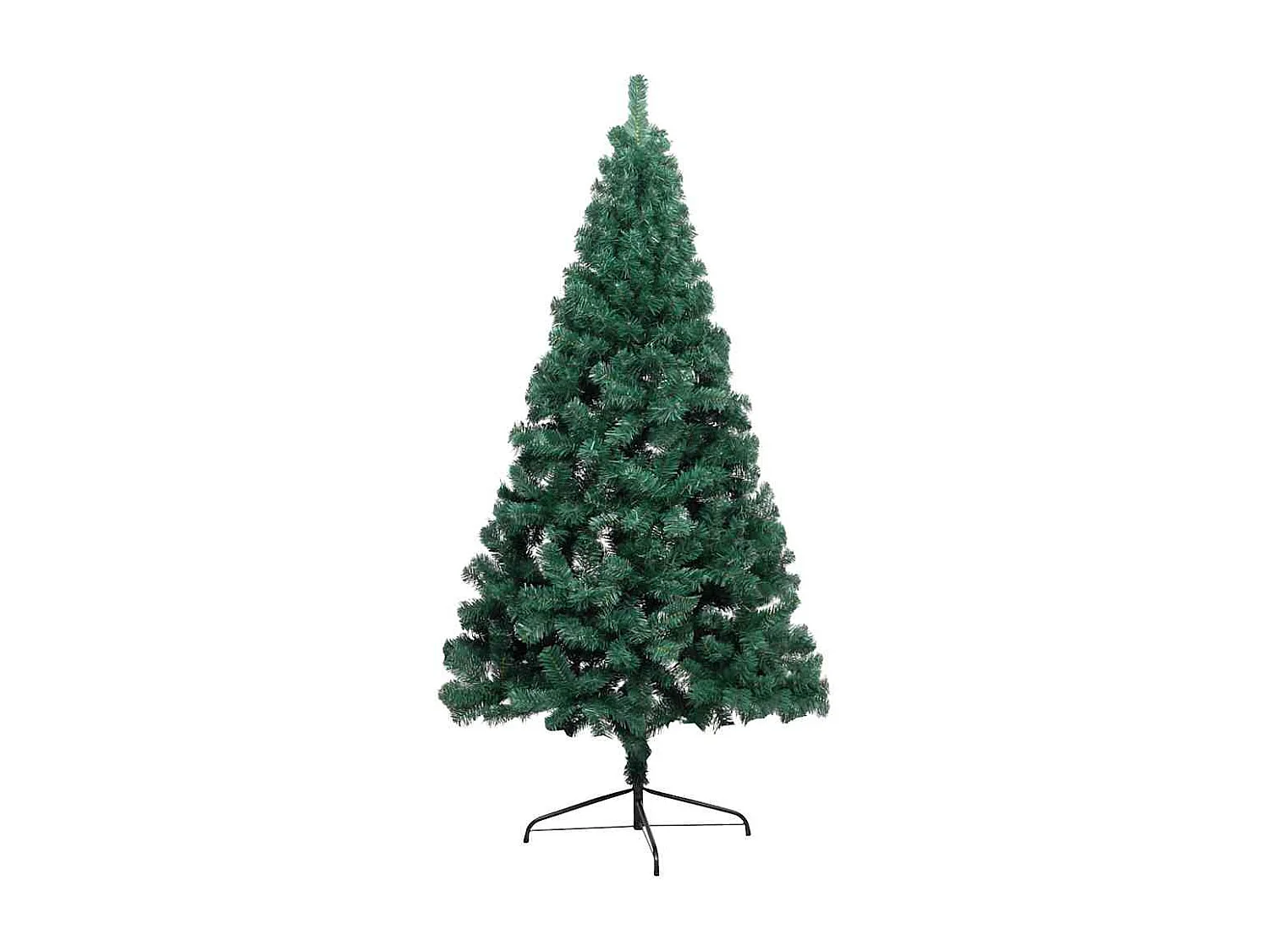 Demi-arbre de Noël artificiel pré-éclairé et boules vert 120 cm
