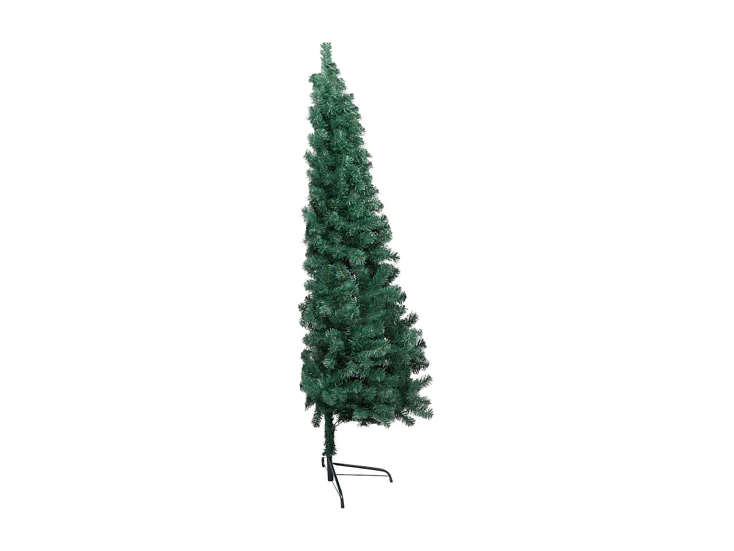 Demi-arbre de Noël artificiel pré-éclairé et boules vert 120 cm