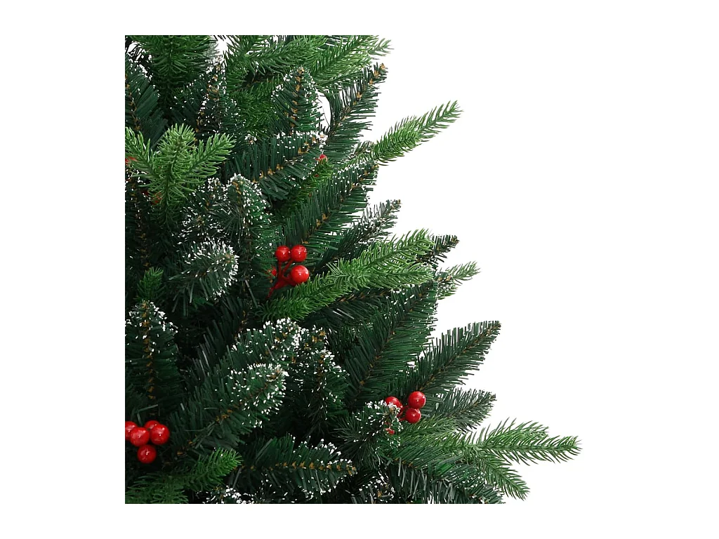 Sapin de Noël artificiel à charnières avec baies rouges 240 cm