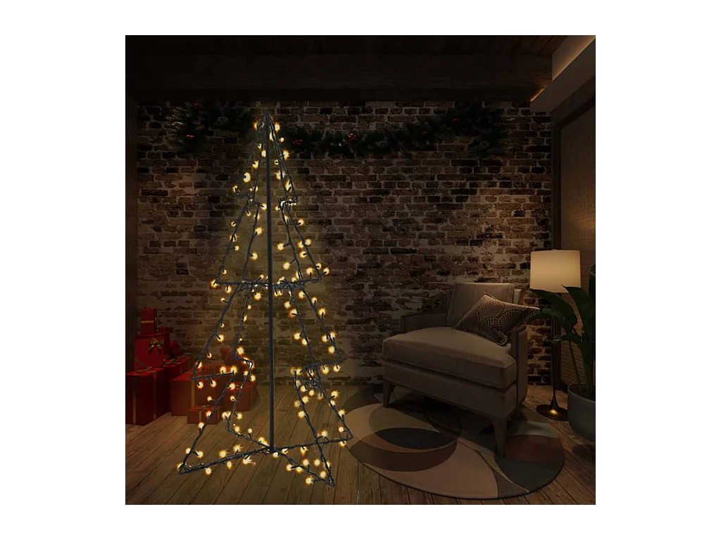 Árbol Navidad 240 luces LED interior y exterior 115x150 cm