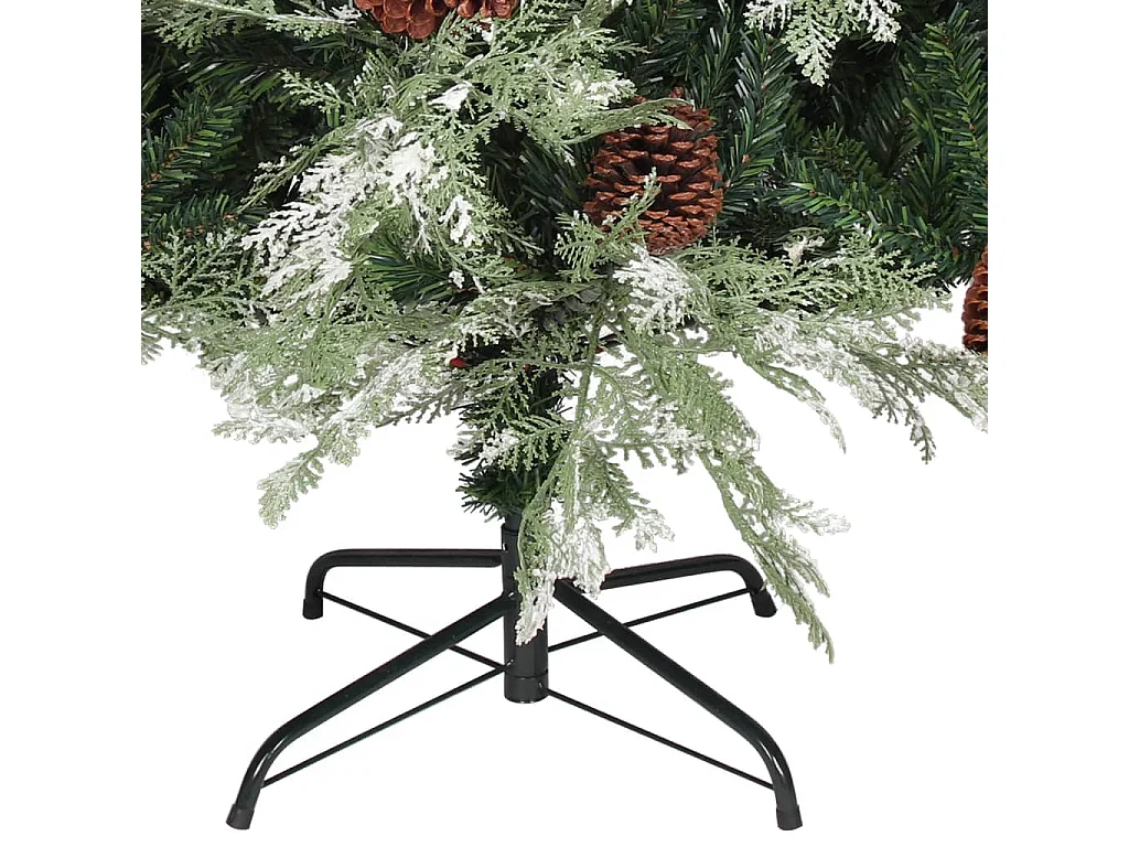 Sapin de Noël avec pommes de pin Vert et blanc 150 cm PVC et PE