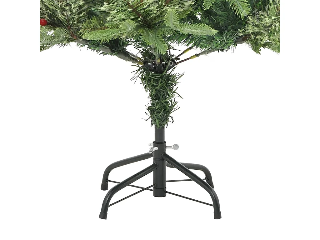 Sapin de Noël pré-éclairé et pommes de pin vert 150cm PVC et PE