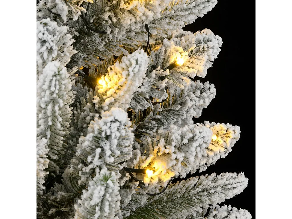 Árbol de Navidad artificial con 300 LED y nieve flocada 180 cm