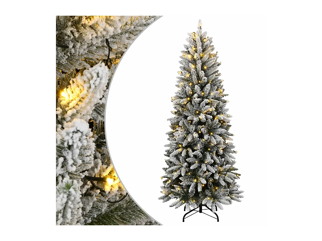 Sapin de Noël artificiel 300 LED et neige floquée 180 cm