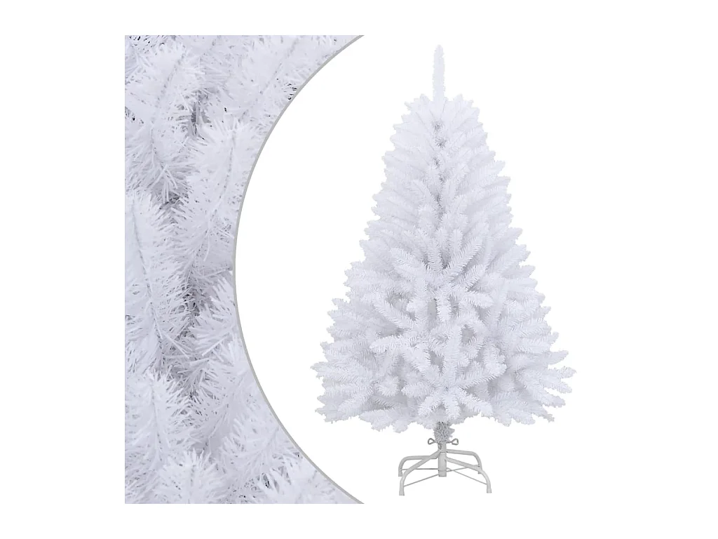 Árbol de Navidad artificial con bisagras y soporte blanco 120cm