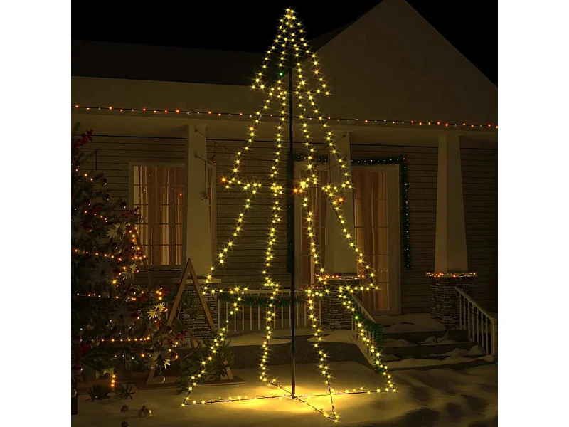 Árbol de Navidad 360 luces LED interior y exterior 143x250 cm