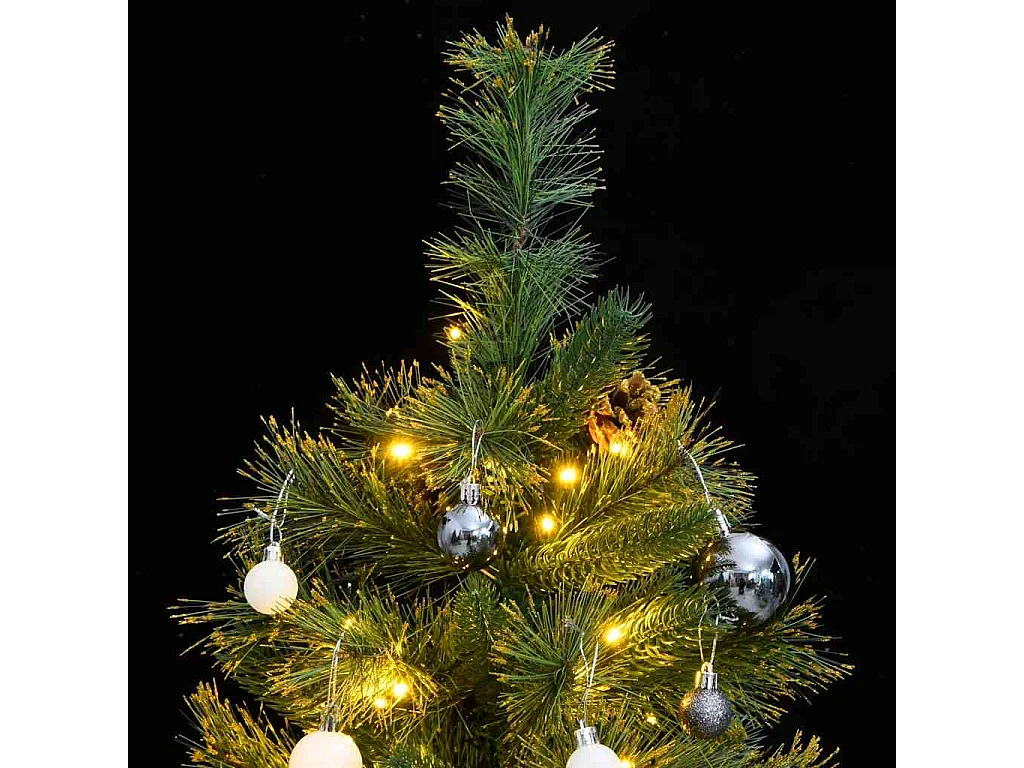 Sapin de Noël artificiel articulé 150 LED et boules 150 cm