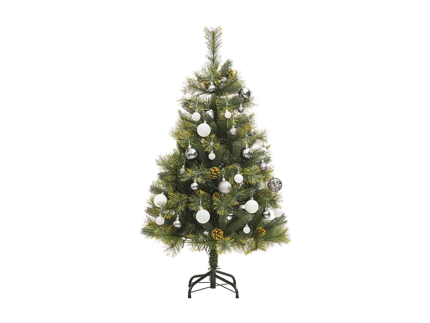 Sapin de Noël artificiel articulé 150 LED et boules 150 cm
