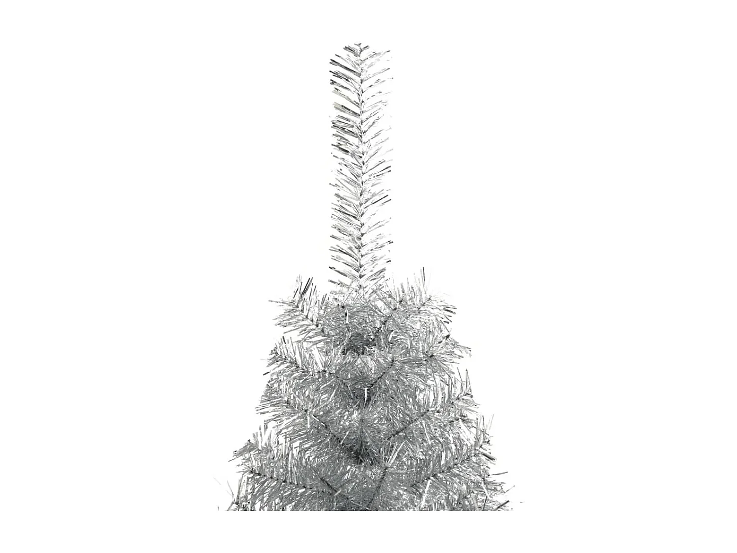 Demi sapin de Noël artificiel avec support argenté 120 cm PET