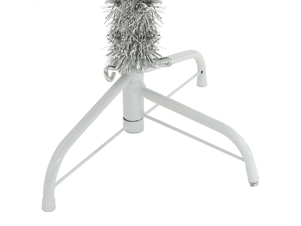 Demi sapin de Noël artificiel avec support argenté 120 cm PET