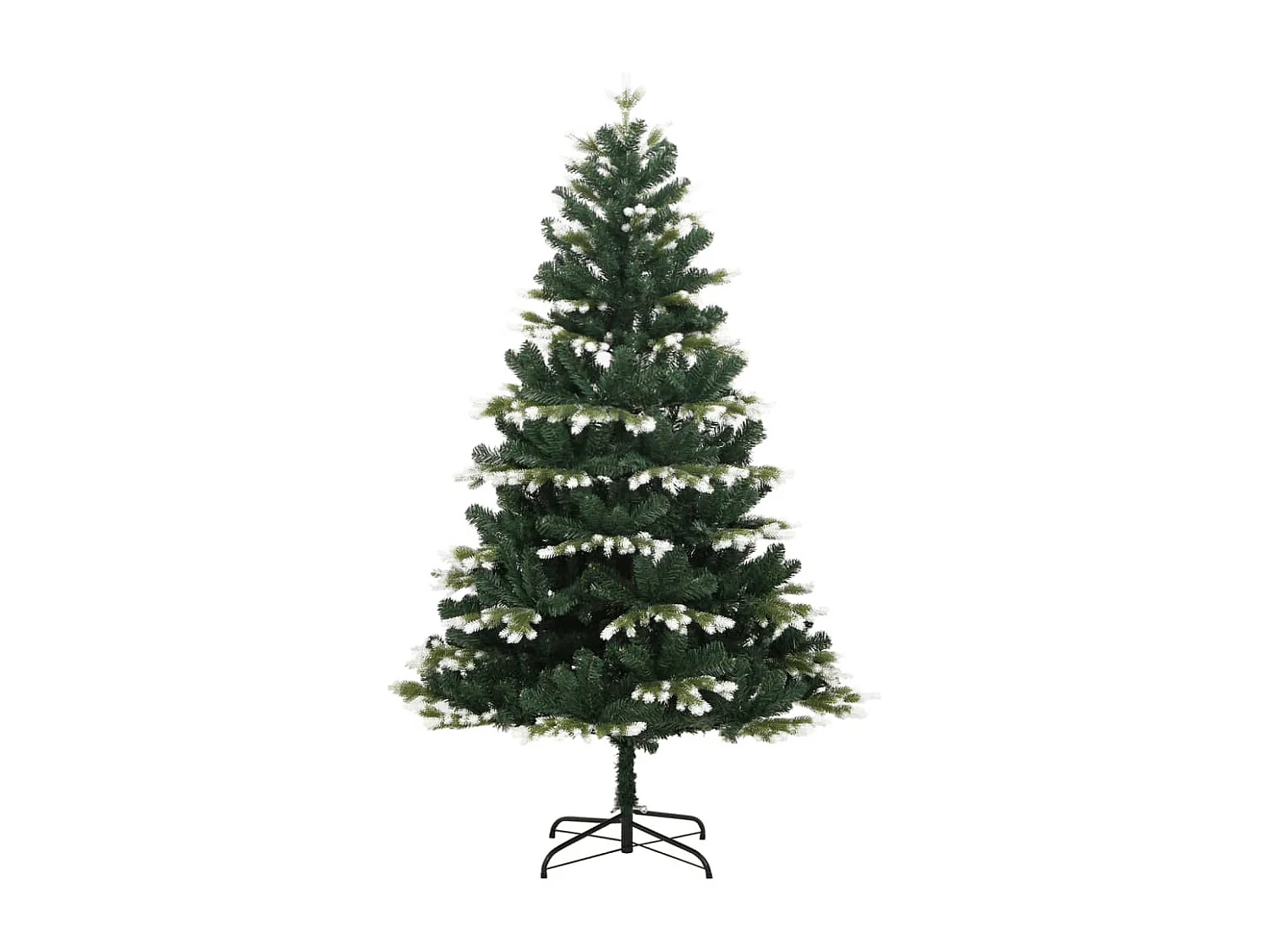 Árbol de Navidad artificial con bisagras y nieve flocada 120 cm