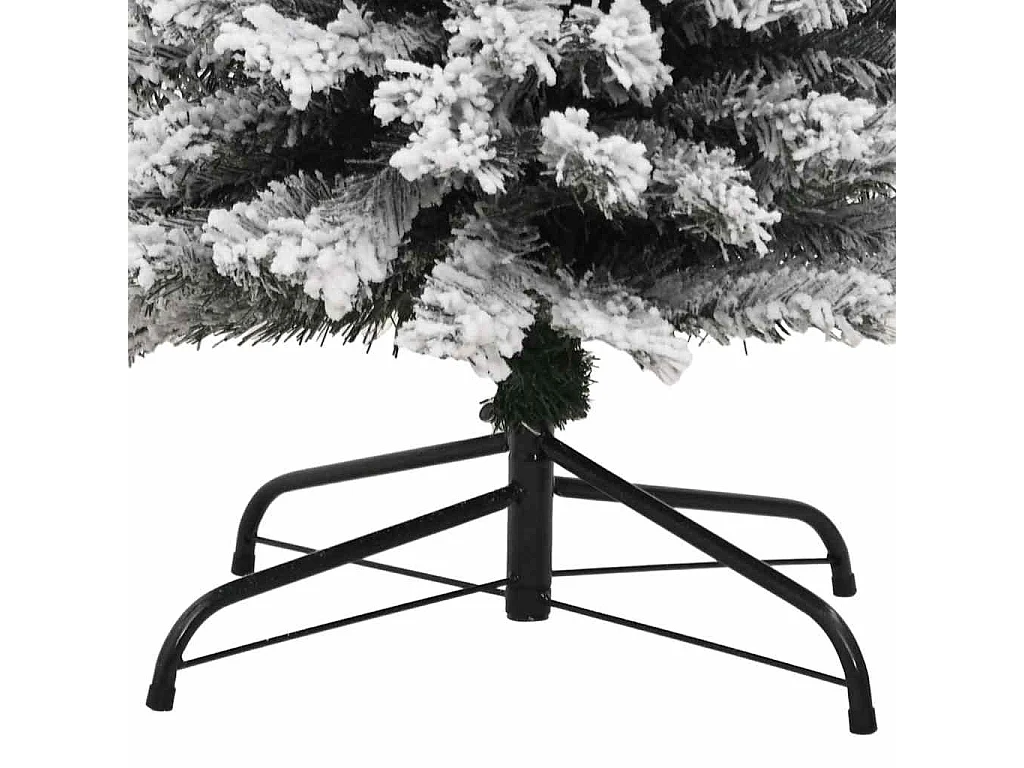 Sapin de Noël artificiel mince flocon de neige vert 210 cm PVC