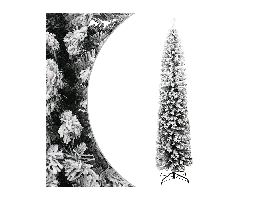 Árbol de Navidad artificial verde con nieve PVC 210 cm