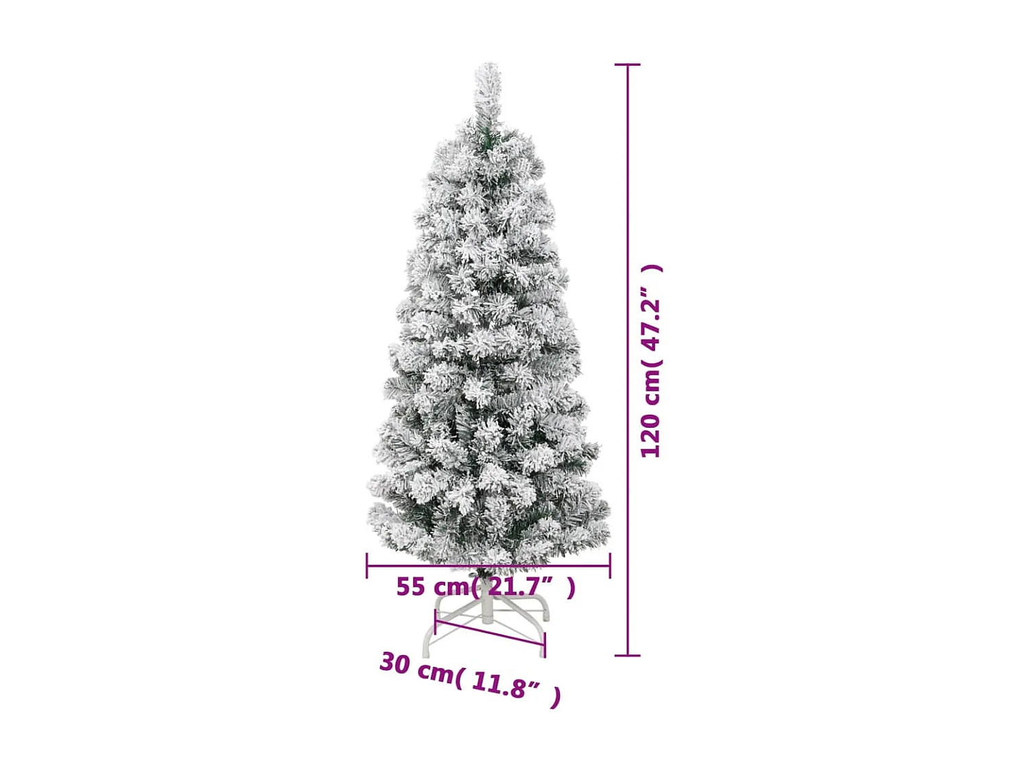 Sapin de Noël artificiel à charnières avec neige floquée 120 cm