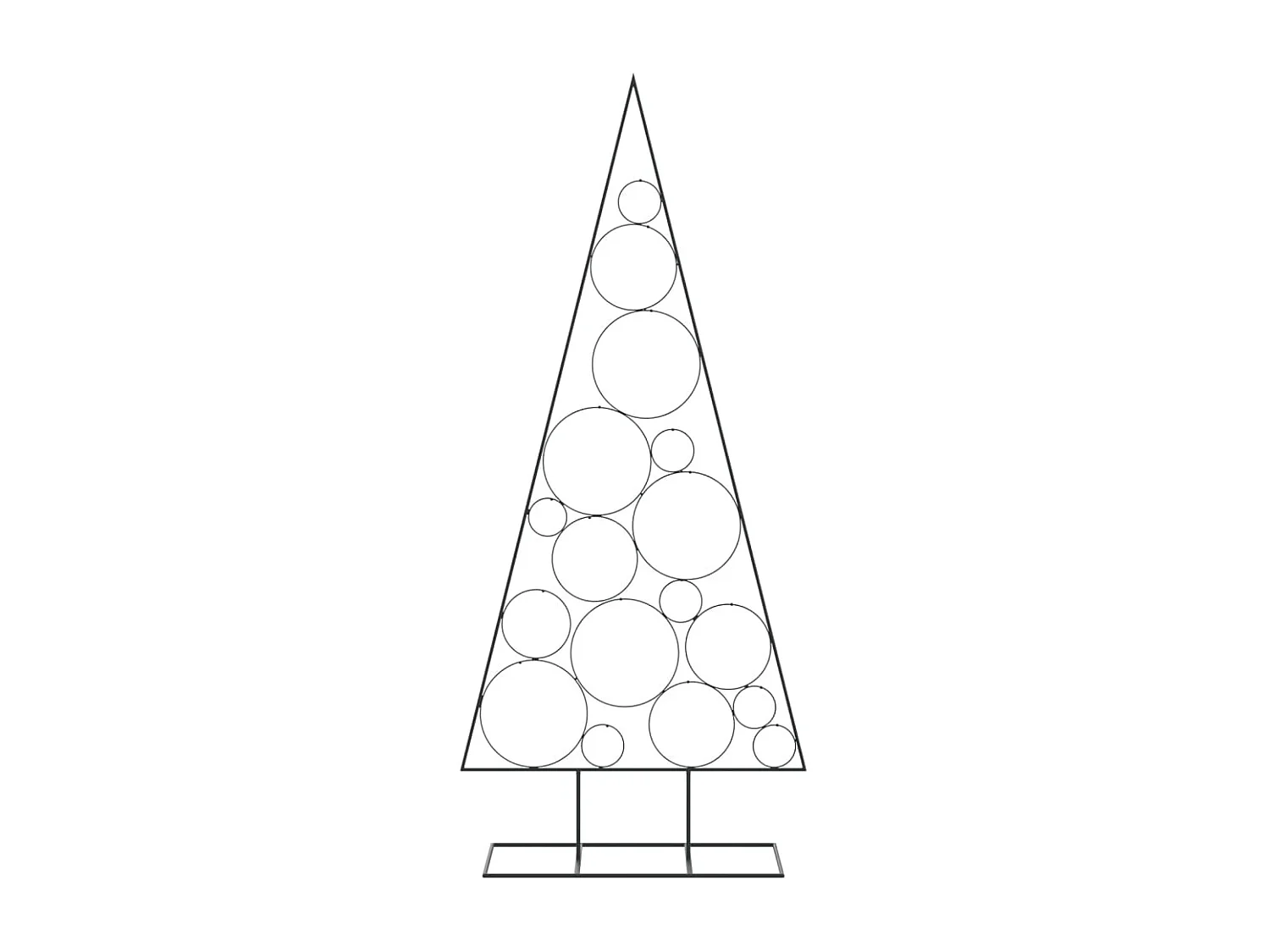 Kerstdecoratie kerstboom 180 cm metaal zwart