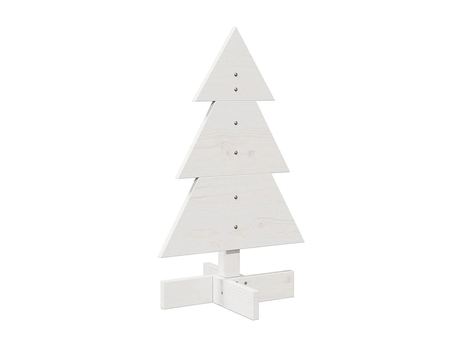 Arbre de Noël en bois pour décoration blanc 60 cm pin massif
