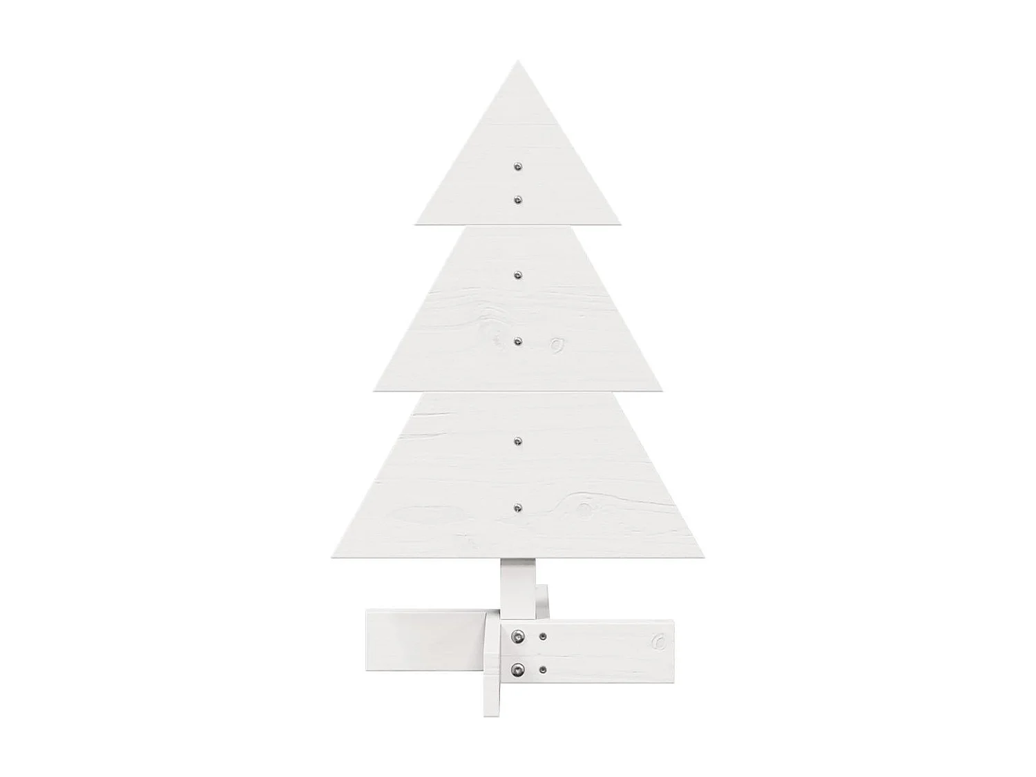 Arbre de Noël en bois pour décoration blanc 60 cm pin massif