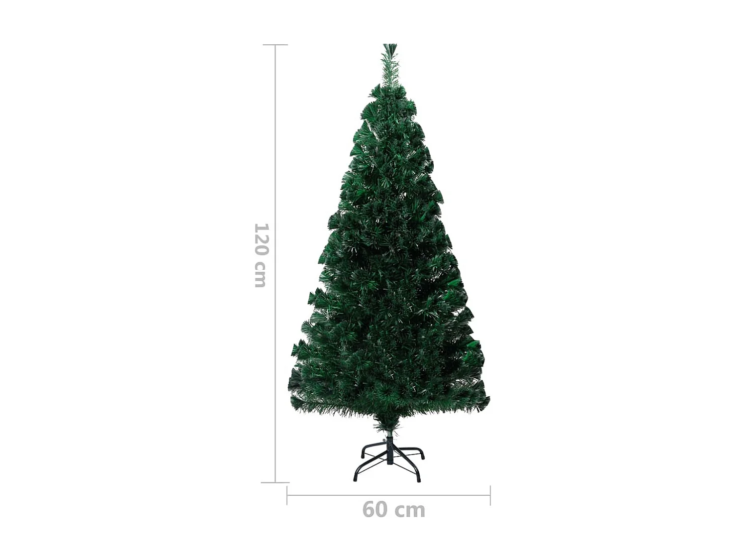 Árvore de Natal artificial com suporte 120 cm fibra ótica verde