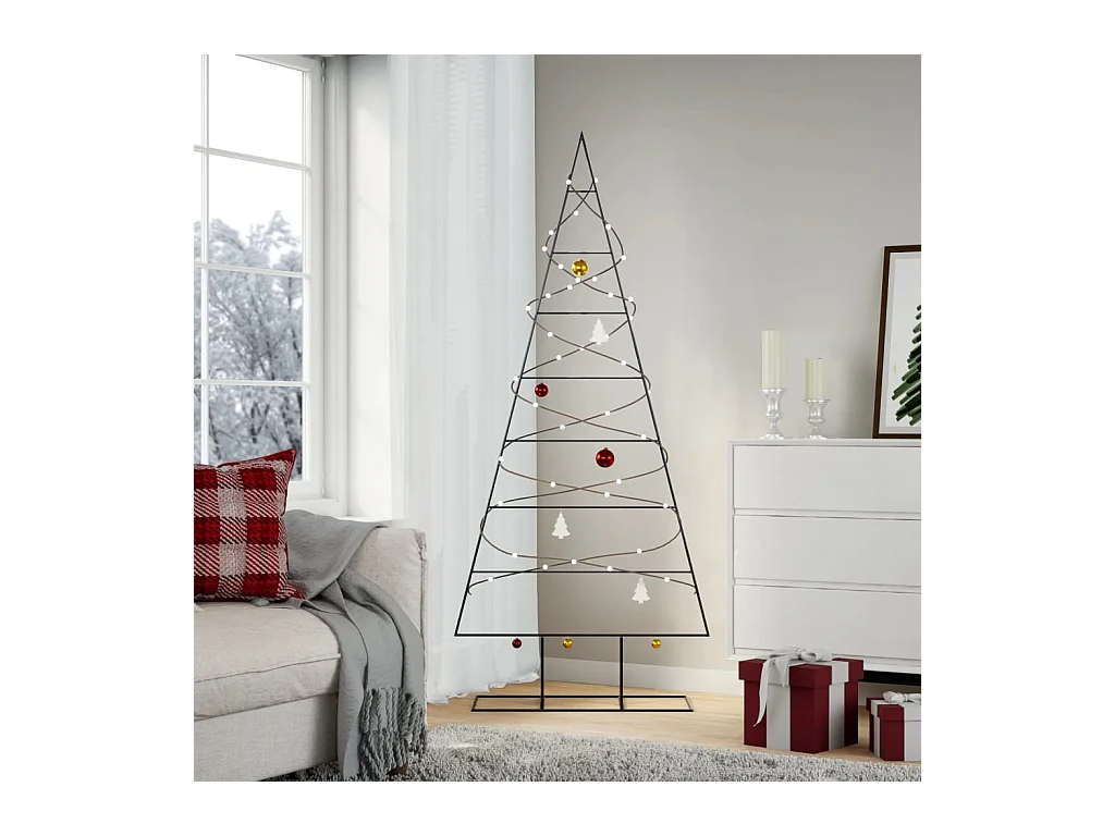 Árbol de Navidad para decoración metal negro 180 cm
