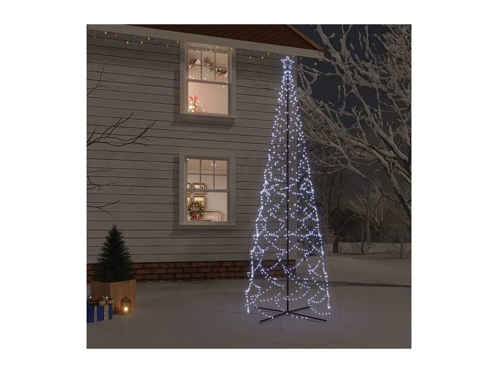 Arbre de Noël cône 1400 LED Blanc froid 160x500 cm