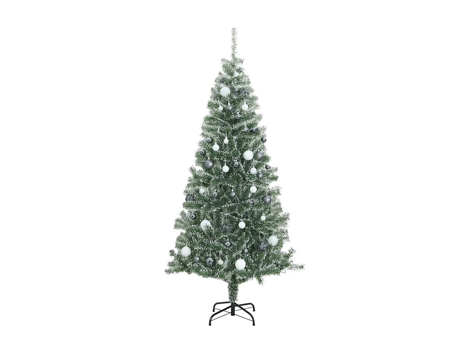 Sapin de Noël artificiel 300 LED&boules&neige floquée 180 cm