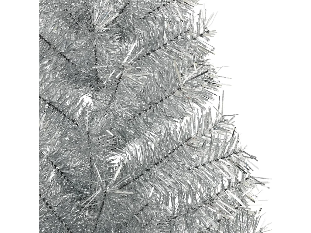 Demi sapin de Noël artificiel avec support argenté 150 cm PET