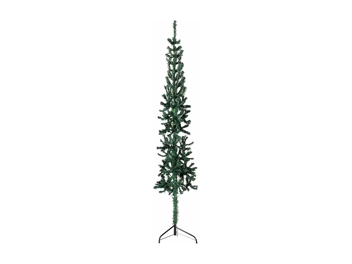 Demi sapin de Noël artificiel mince avec support Vert 240 cm