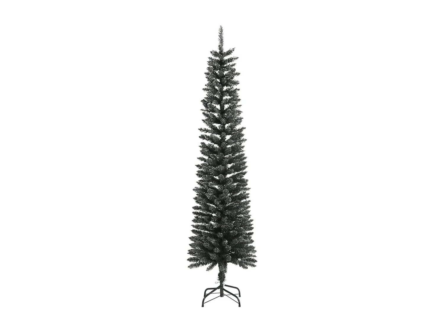 Sapin de Noël artificiel mince avec support Vert 210 cm PVC