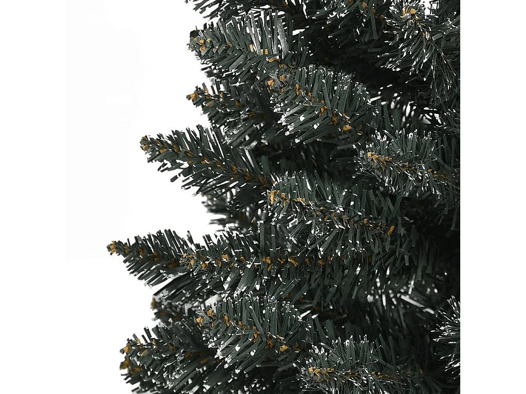 Sapin de Noël artificiel mince avec support Vert 210 cm PVC