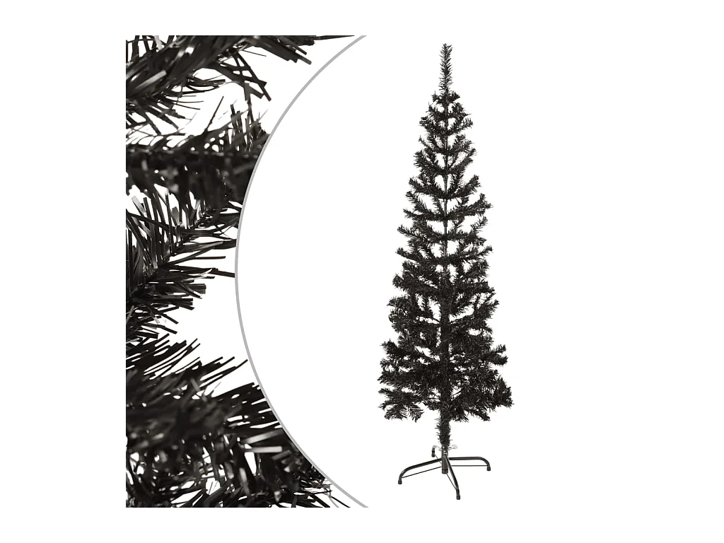 Sapin de Noël étroit Noir 150 cm