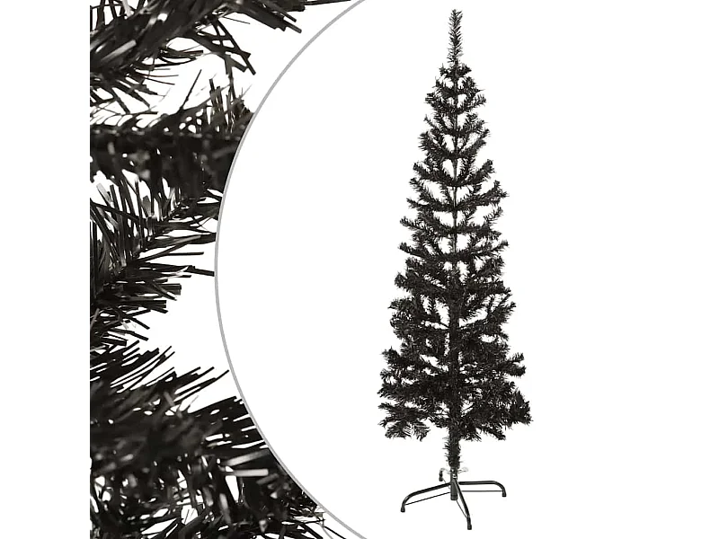 Árbol de Navidad delgado negro 150 cm