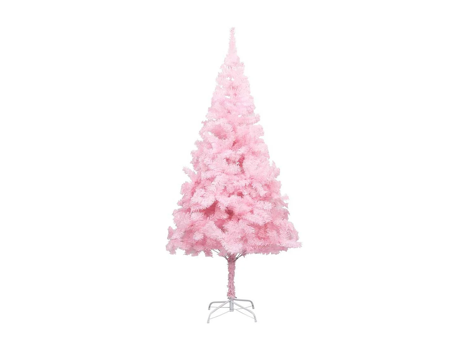 Arbre de Noël artificiel pré-éclairé et boules rose 240 cm PVC