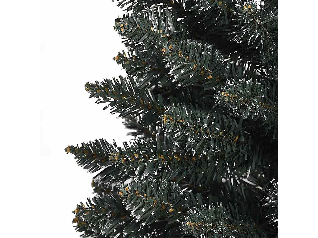 Sapin de Noël artificiel mince avec support Vert 180 cm PVC