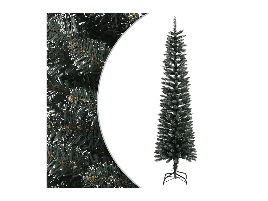 Sapin de Noël artificiel mince avec support Vert 180 cm PVC