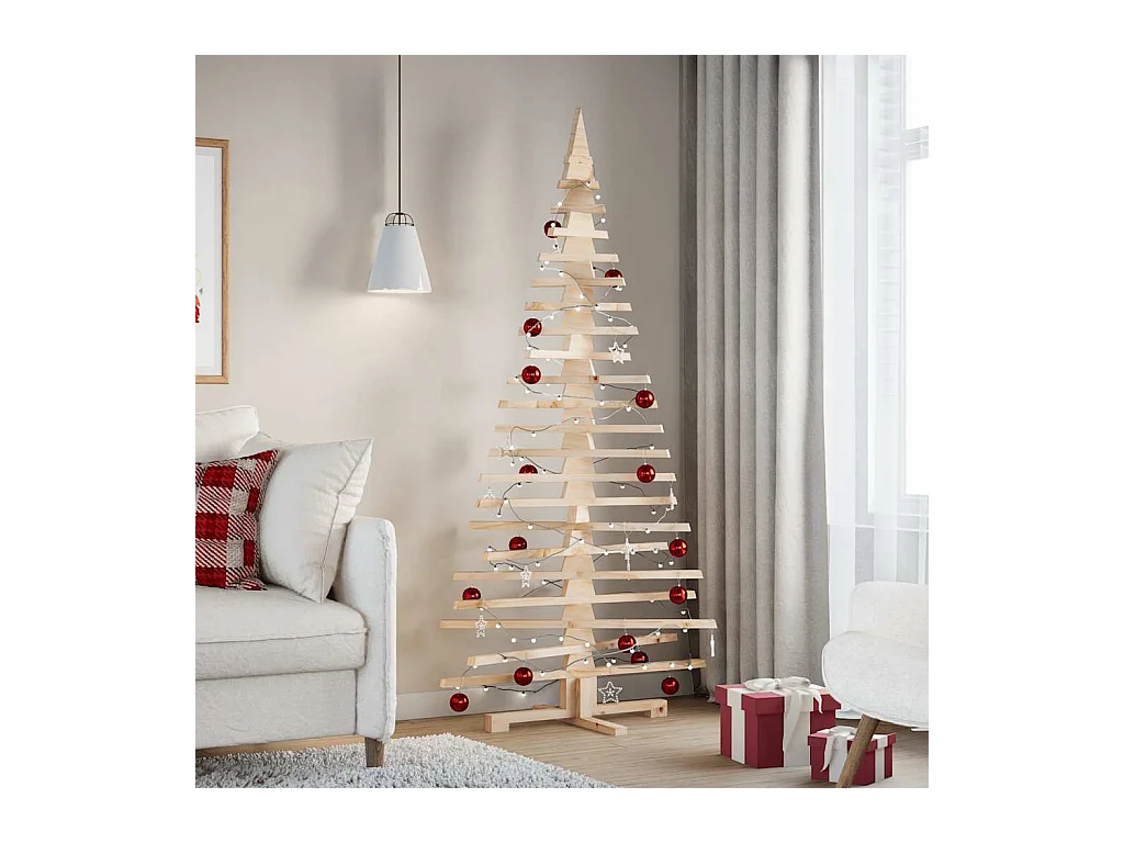 Árvore de Natal decorativa 180 cm madeira de pinho maciça