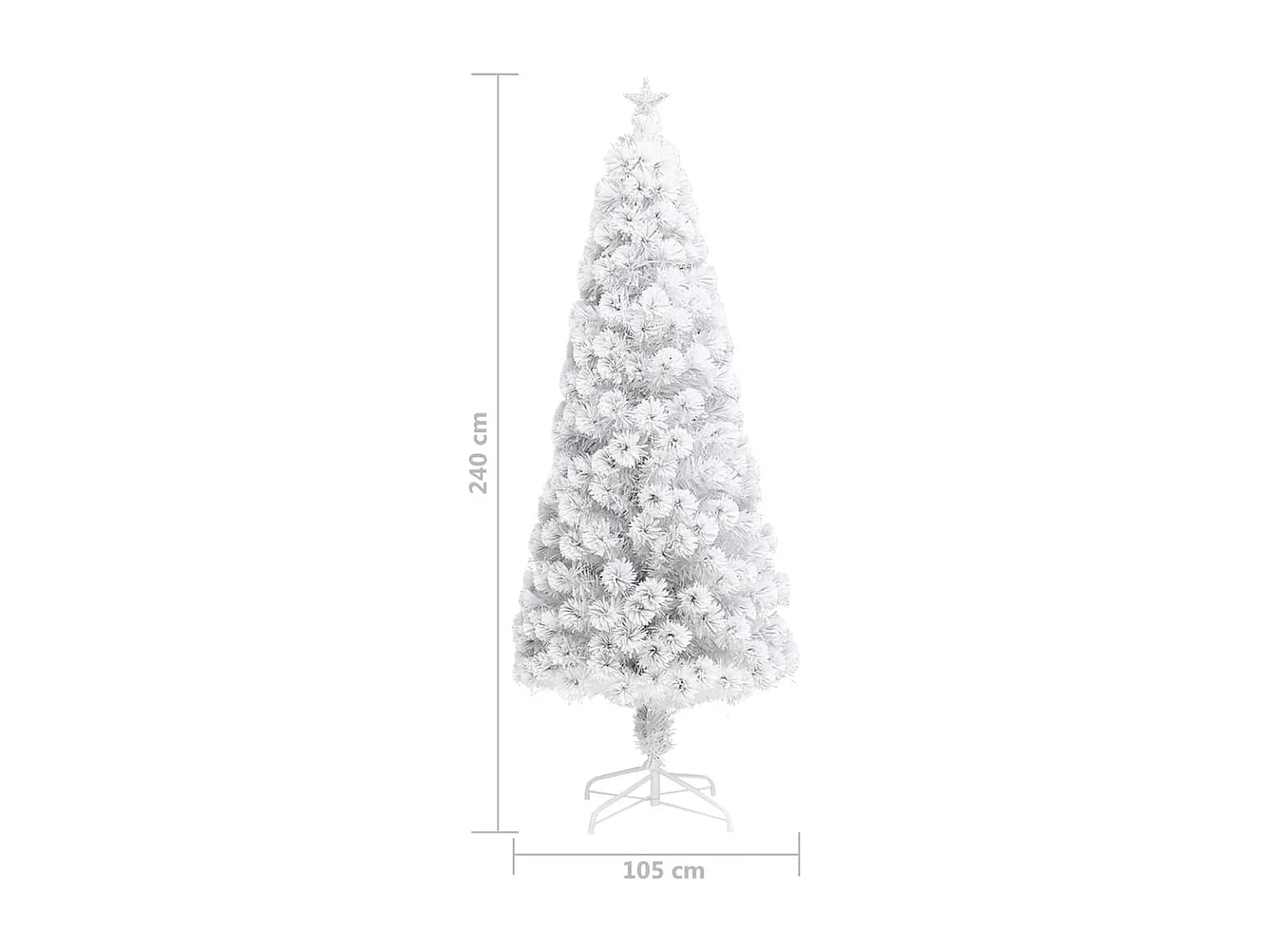 Arbre de Noël artificiel pré-éclairé blanc 240 cm fibre optique