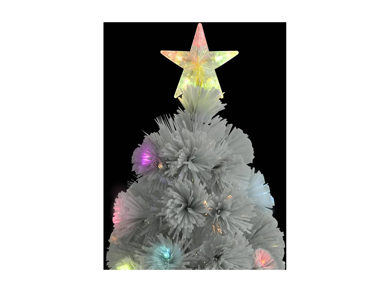 Arbre de Noël artificiel pré-éclairé blanc 240 cm fibre optique