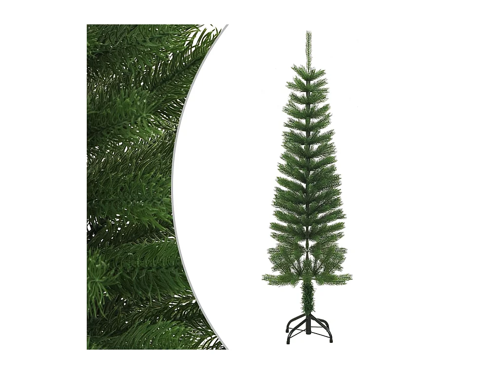 Sapin de Noël artificiel mince avec support 150 cm PE