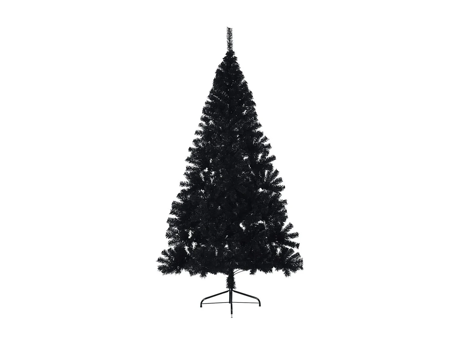 Meia árvore de Natal artificial com suporte 240 cm PVC preto