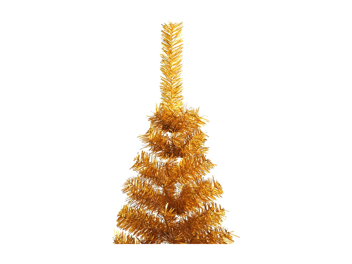 Medio árbol de Navidad artificial con soporte PET dorado 240 cm