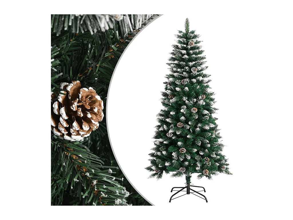 Árbol de Navidad artificial con soporte PVC verde 120 cm