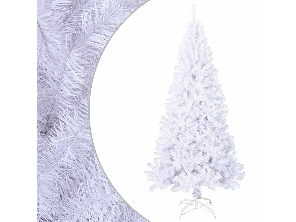 Arbre de Noël artificiel avec branches épaisses blanc 210cm PVC