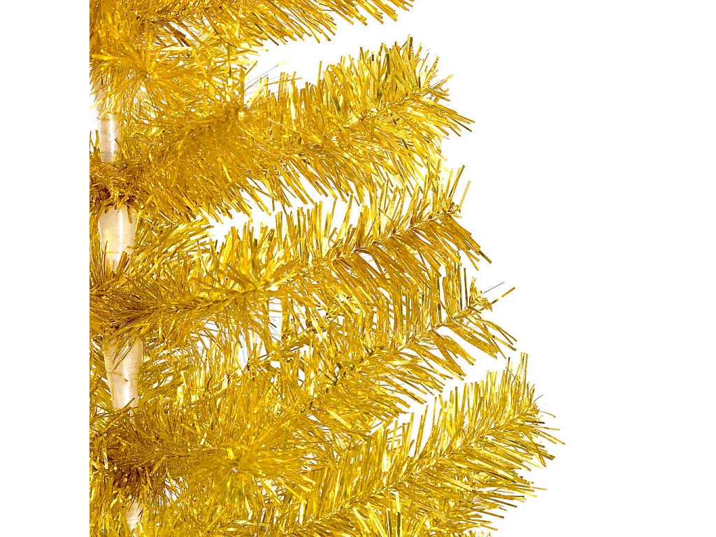 Arbre de Noël artificiel pré-éclairé et boules doré 180 cm PET