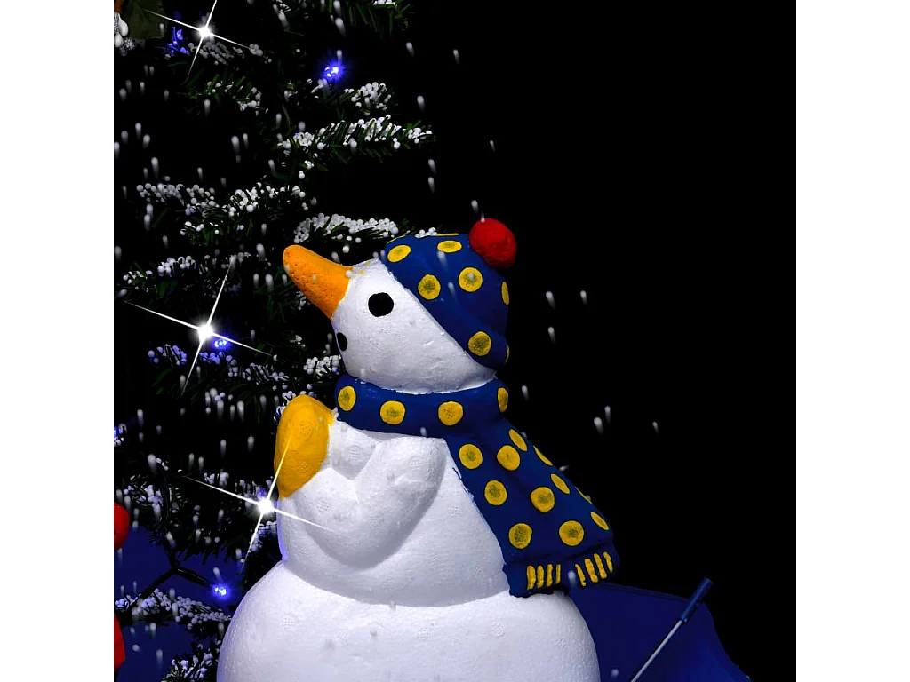 Árvore Natal com neve base formato guarda-chuva 170 cm PVC azul