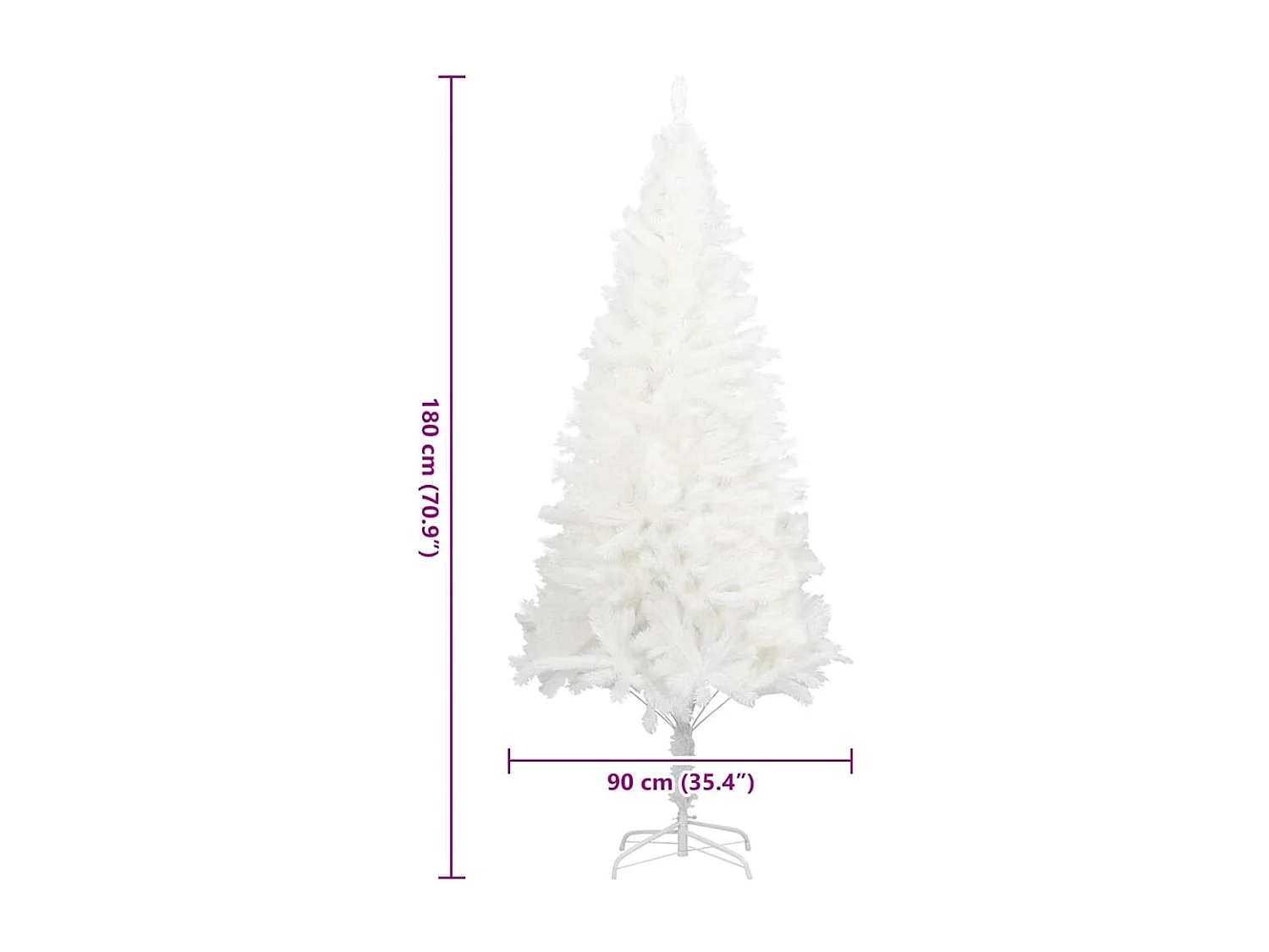 Kunstkerstboom met levensechte naalden 180 cm wit