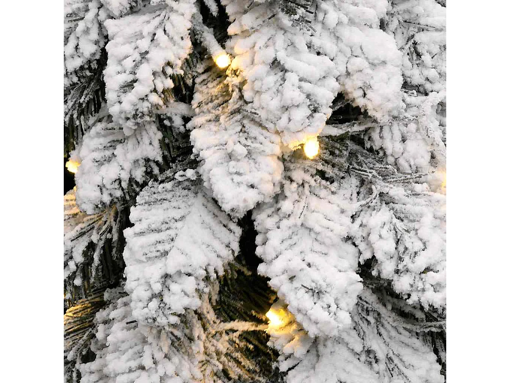 Sapin de Noël artificiel pré-éclairé avec 60 LED/neige floquée