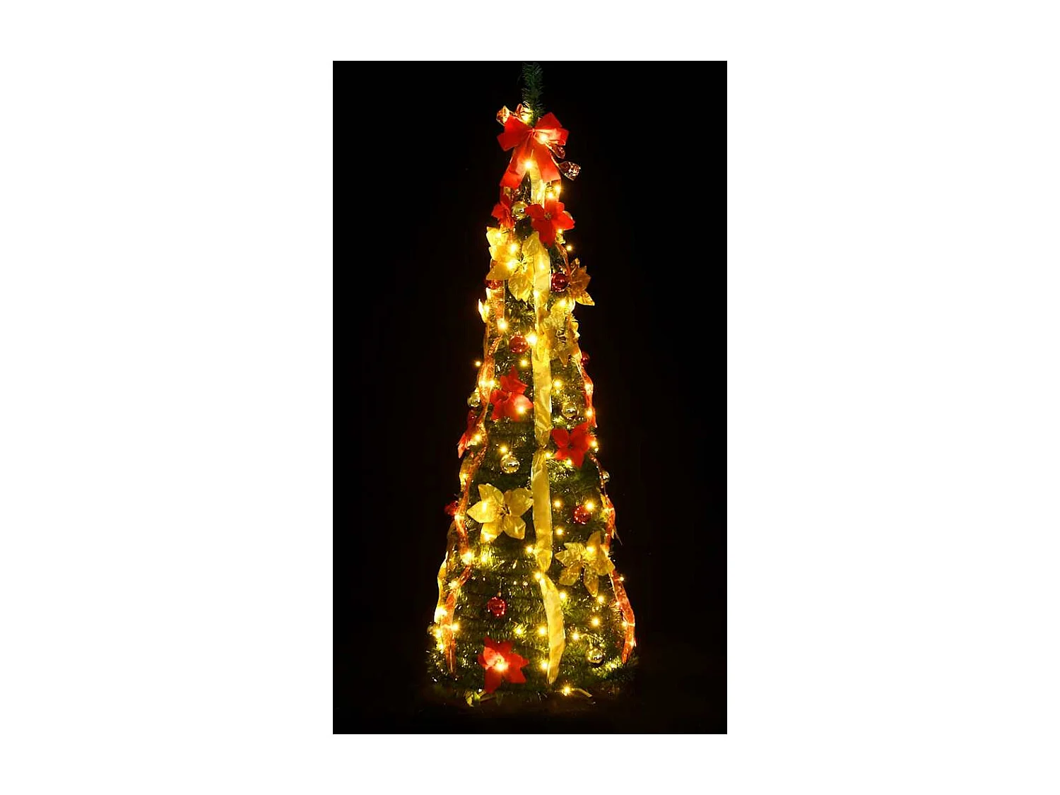 Sapin de Noël artificiel escamotable 50 LED vert 120 cm